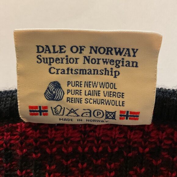 Dale Of Norway Womans M Wool Cardigan Sweater Red Nordic Fair isle Floral - Picture 4 of 15